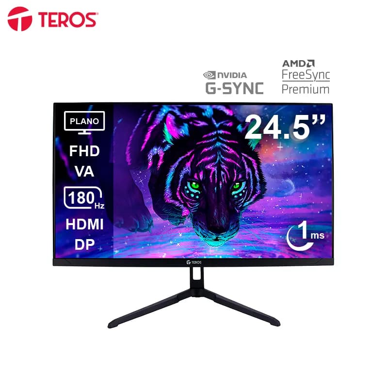 Monitor plano
  gaming TEROS TE-2475G, 24.5″ FHD VA, 180Hz, 1ms. 