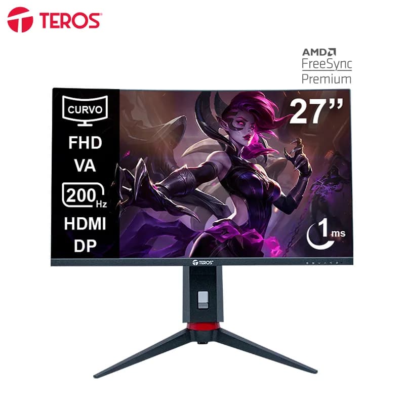 Monitor curvo gaming TEROS TE-2788G,
  27″ FHD VA, 200Hz, 1ms, HDMI, DP, Audio out. 